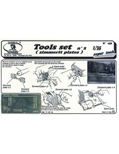 Tool set n. 2 for zimmerit application 