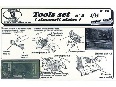 Tool set n. 2 for zimmerit application 