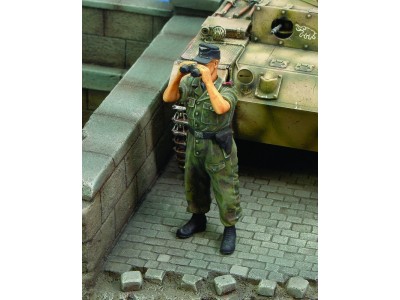 Waffen SS tanker looking through binoculars-WWII 