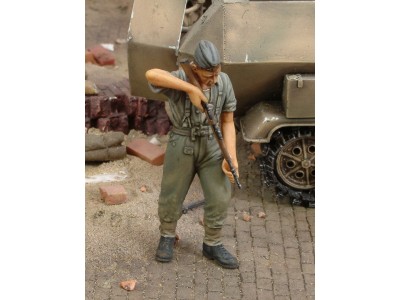 German soldier cleaning rifle-WWII 
