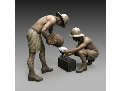 Italian soldiers battery maintenance 