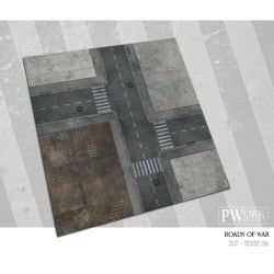 Tapis de jeu néoprène Roads of War 90x90cm 2