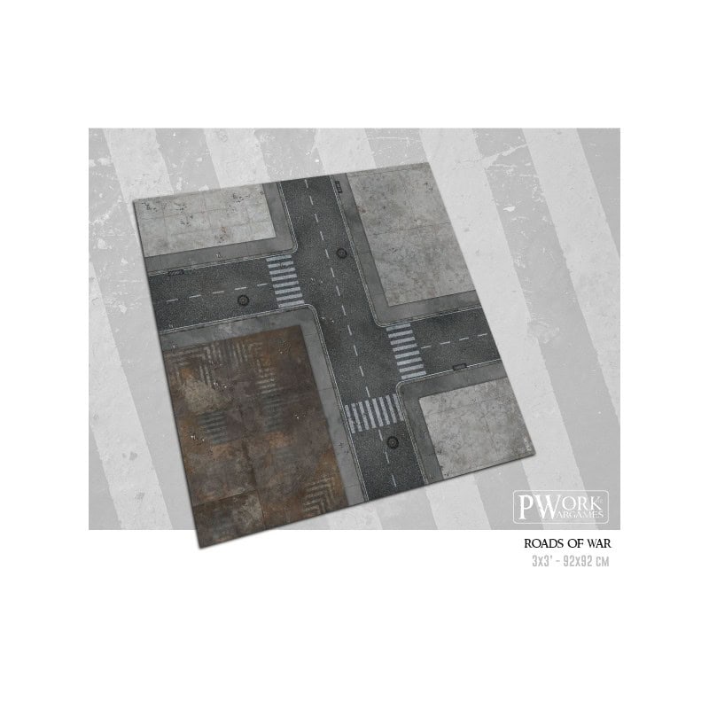 Tapis de jeu néoprène Roads of War 90x90cm