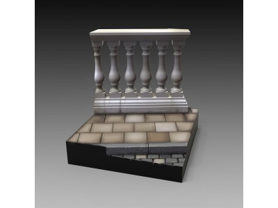 Base with columns  'cm 5x5' (75mm) 
