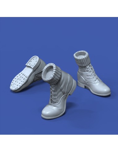 German DAK boots-assorted positions-WWII 