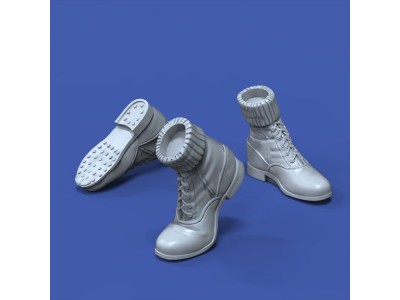 German DAK boots-assorted positions-WWII 