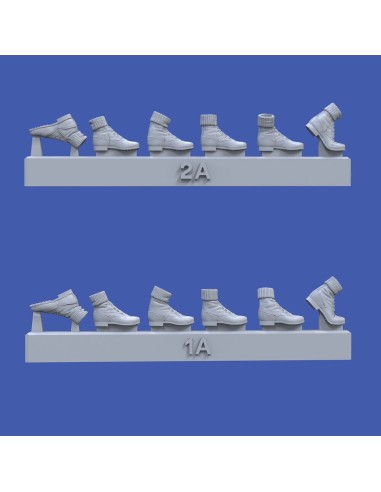German DAK boots-assorted positions-WWII 