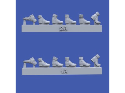 German DAK boots-assorted positions-WWII 