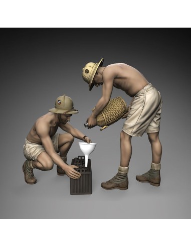 German DAK soldiers battery maintenance 