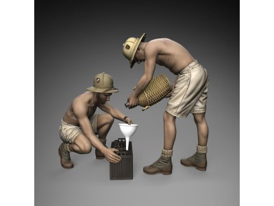German DAK soldiers battery maintenance 