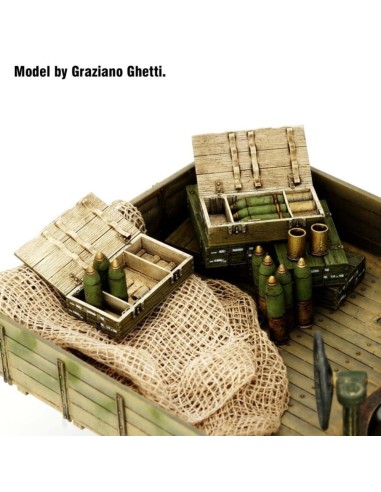 Italian 100/7 100mm Ammunition with wooden crates set-WWII 