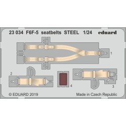 F6F-5 seatbelts STEEL for Airfix 