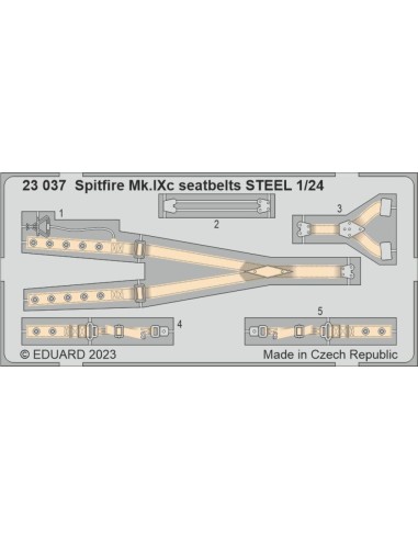 Spitfire Mk.IXc seatbelts STEEL 1/24 AIRFIX 