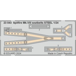 Spitfire Mk.VIII seatbelts STEEL  AIRFIX 