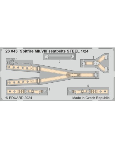 Spitfire Mk.VIII seatbelts STEEL  AIRFIX 