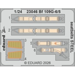 Bf 109G-5/6 seatbelts STEEL for Airfix 