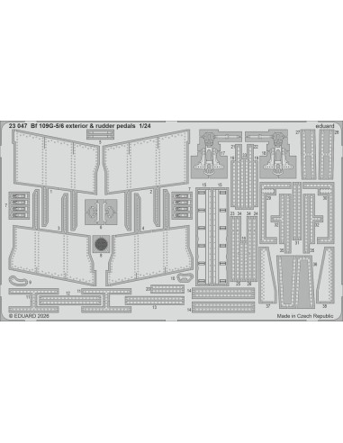Bf 109G-5/6 exterior & rudder pedals for Airfix 