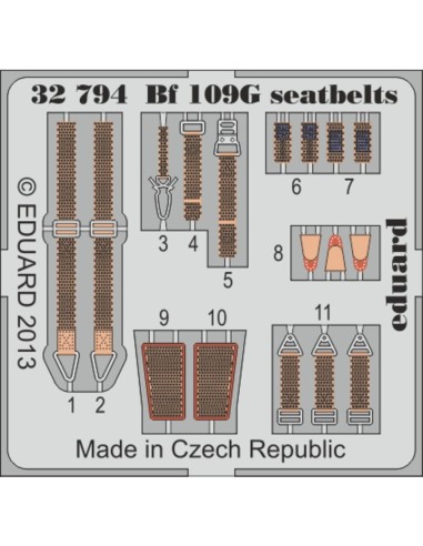 BF 109G seatbelts for Revell 