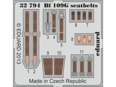 BF 109G seatbelts for Revell 