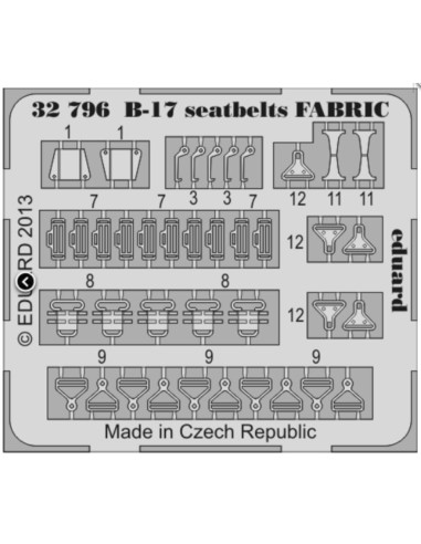 B-17 seatbelts FABRIC for HK Models 