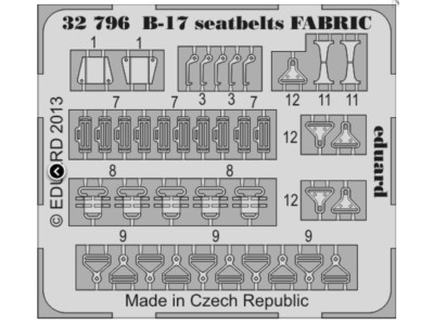 B-17 seatbelts FABRIC for HK Models 