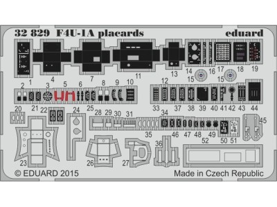 F4U-1A placards for Tamiya 