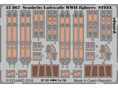 Seatbelts Luftwaffe WWII fighters STEEL 