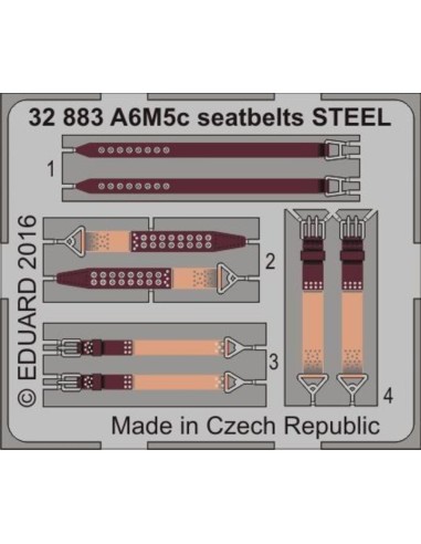 A6M5c seatbelts STEEL for Hasegawa 