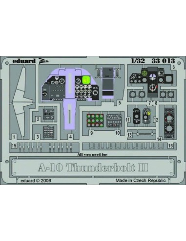 A-10 Thunderbolt II dashboard für Trumpeter-Bausatz 