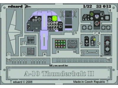 A-10 Thunderbolt II dashboard für Trumpeter-Bausatz 