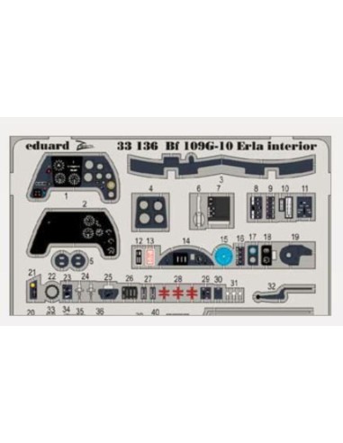 Bf 109G-10 Erla interior for Revell 