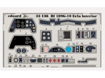 Bf 109G-10 Erla interior for Revell 