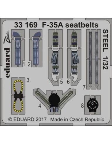 F-35A seatbelts STEEL for Italeri 
