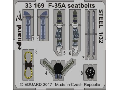 F-35A seatbelts STEEL for Italeri 