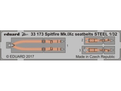 Spitfire Mk.IXc seatbelts STEEL f.Revell 