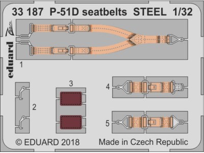 P-51D seatbelts STEEL for Revell 