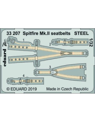 Spitfire Mk.II seatbelts STEEL f.Revell 
