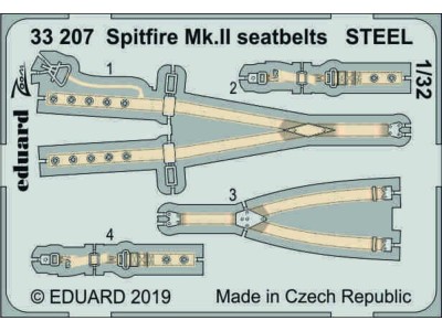Spitfire Mk.II seatbelts STEEL f.Revell 