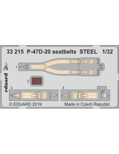 P-47D-20 seatbelts STEEL for Trumpeter 