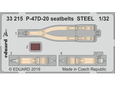 P-47D-20 seatbelts STEEL for Trumpeter 