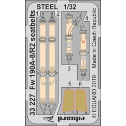 Fw 190A-8/R2 seatbelts STEEL for Revell 