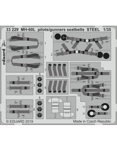 MH-60L pilots/gunners seatbelts STEEL for Kitty Hawk 