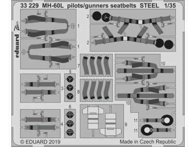 MH-60L pilots/gunners seatbelts STEEL for Kitty Hawk 