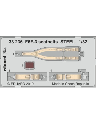 F6F-3 seatbelts STEEL for Trumpeter 