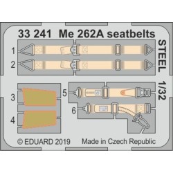 Me 262A seatbelts STEEL f. Revell 