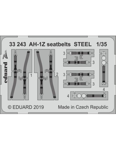 AH-1Z seatbelts STEEL for Academy 