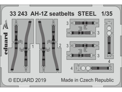 AH-1Z seatbelts STEEL for Academy 