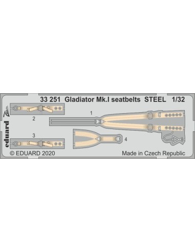 Gladiator Mk.I seatbelts STEEL for ICM 
