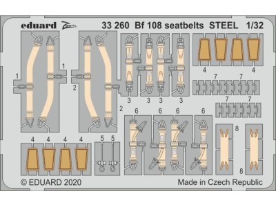 Bf 108 seatbelts STEEL for Eduard 
