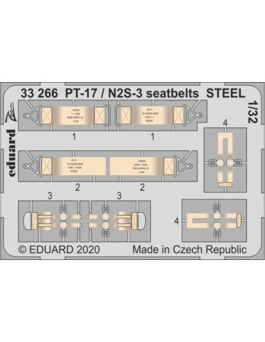PT-17 / N2S-3 seatbelts STEEL for ICM 